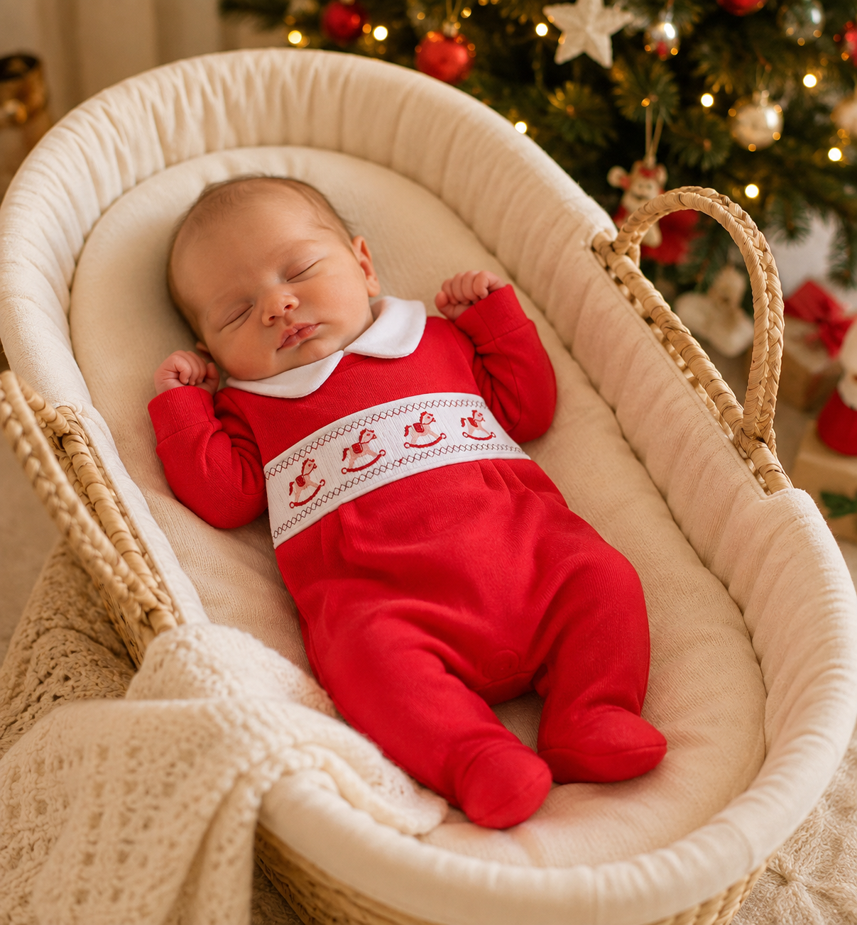 AW26 Red Rocking Horse Babygrow