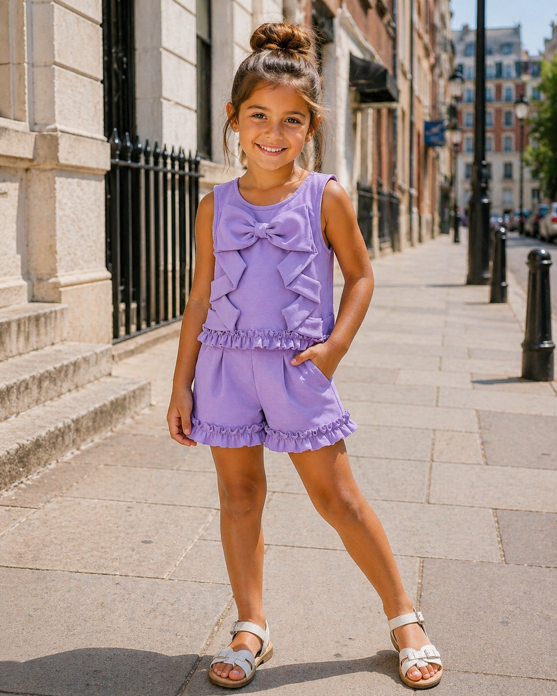 Purple bow detail 2 piece