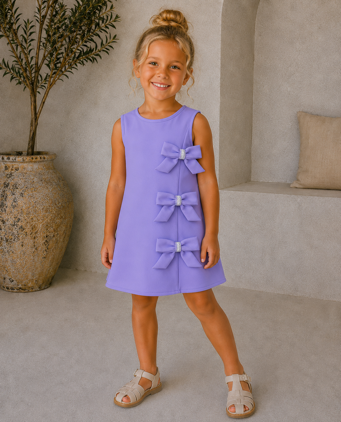 Purple bow dress