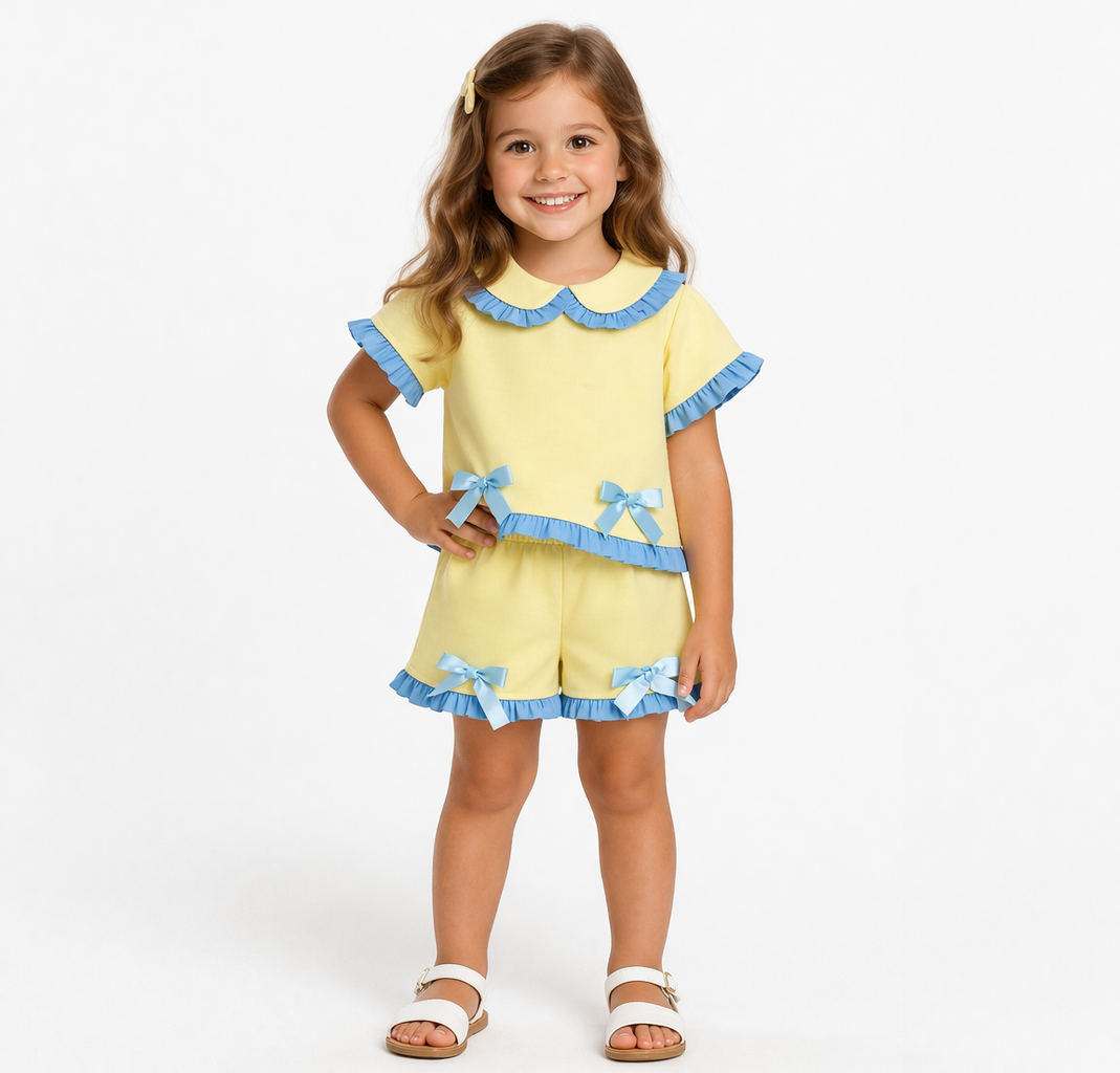 Yellow & Blue Shorts Set