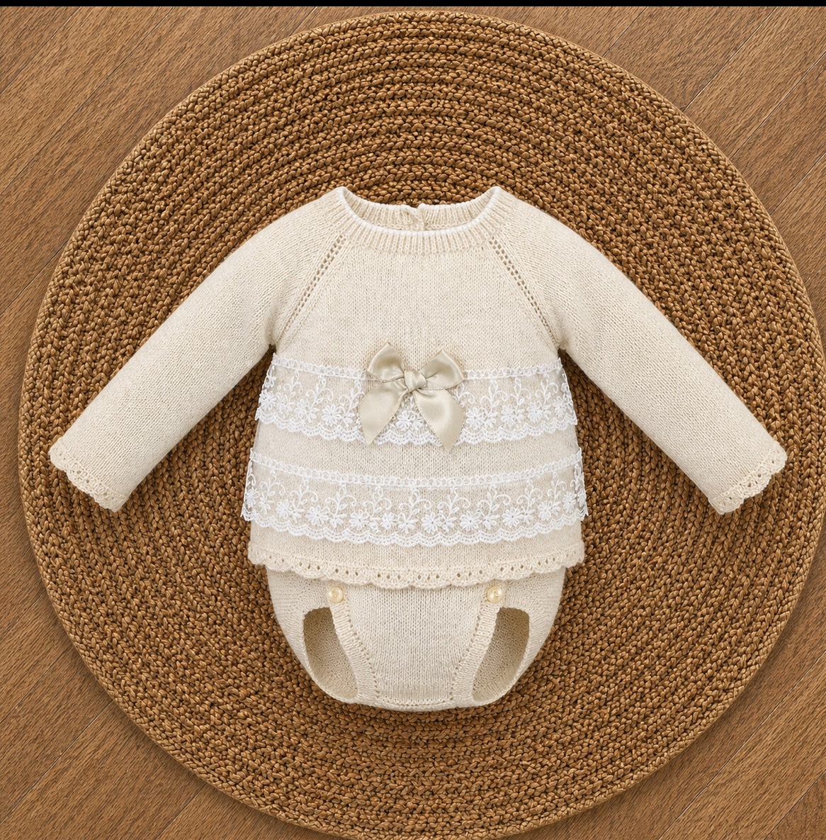 Beige knit set