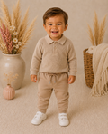 AW26 Beige Waffle Top Tracksuit