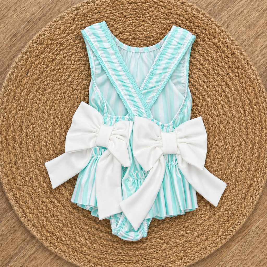 Mint Stripe Swim Costume