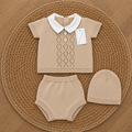 Newborn Beige Knit 3 piece set