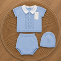 Newborn Baby Blue Knit 3 piece set
